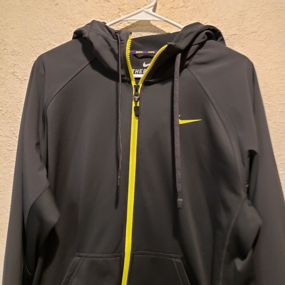 Nike Gray Track Jacket with Yellow Accents - Picture 2 of 9